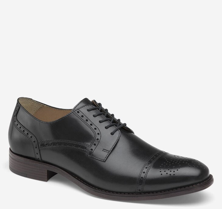 Johnston & Murphy Lewis Cap Toe Snörskor Herr - Svarta Finskor [TG5801429]